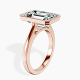 10kt Rose Gold Bezel Set Solitaire Lab Diamond Ring standing product image one
