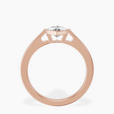 14kt Rose Gold Bezel Set Solitaire Lab Diamond Ring side right image one