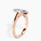 14ct Rose Gold Bezel Set Solitaire Lab Diamond Ring standing product image one