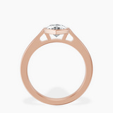14ct Rose Gold Bezel Set Solitaire Lab Diamond Ring side right image one
