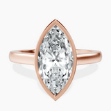 14kt Rose Gold Bezel Set Solitaire Lab Diamond Ring front image