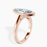 14kt Rose Gold Bezel Set Solitaire Lab Diamond Ring standing product image one