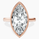 14kt Rose Gold Bezel Set Solitaire Lab Diamond Ring front image