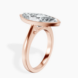 14kt Rose Gold Bezel Set Solitaire Lab Diamond Ring standing product image one
