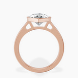 14kt Rose Gold Bezel Set Solitaire Lab Diamond Ring side right image one