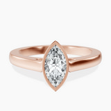 14kt Rose Gold Bezel Set Solitaire Lab Diamond Ring front image