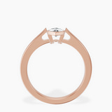 14kt Rose Gold Bezel Set Solitaire Lab Diamond Ring side right image one