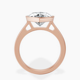 14kt Rose Gold Bezel Set Solitaire Lab Diamond Ring side right image one