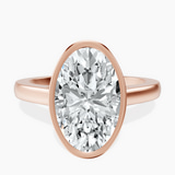 10kt Rose Gold Bezel Set Solitaire Lab Diamond Ring front image