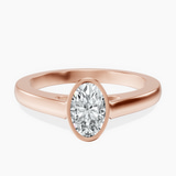 18kt Rose Gold Bezel Set Solitaire Lab Diamond Ring front image