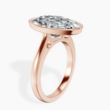 10kt Rose Gold Bezel Set Solitaire Lab Diamond Ring standing product image one