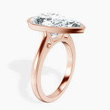 10kt Rose Gold Bezel Set Solitaire Lab Diamond Ring standing product image one