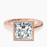 14kt Rose Gold Bezel Set Solitaire Lab Diamond Ring front image