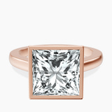 10kt Rose Gold Bezel Set Solitaire Lab Diamond Ring front image