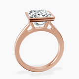 10kt Rose Gold Bezel Set Solitaire Lab Diamond Ring side right image one