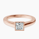 18kt Rose Gold Bezel Set Solitaire Lab Diamond Ring front image