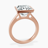 10kt Rose Gold Bezel Set Solitaire Lab Diamond Ring side right image one