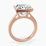 14kt Rose Gold Bezel Set Solitaire Lab Diamond Ring side right image one