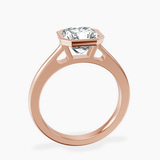 10kt Rose Gold Bezel Set Solitaire Lab Diamond Ring side right image one
