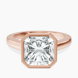 14kt Rose Gold Bezel Set Solitaire Lab Diamond Ring front image