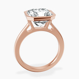10kt Rose Gold Bezel Set Solitaire Lab Diamond Ring side right image one