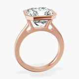 18kt Rose Gold Bezel Set Solitaire Lab Diamond Ring side right image one