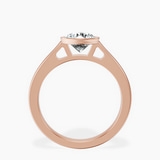 14kt Rose Gold Bezel Set Solitaire Lab Diamond Ring side right image one
