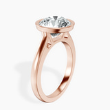 14kt Rose Gold Bezel Set Solitaire Lab Diamond Ring standing product image one