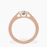 10kt Rose Gold Bezel Set Solitaire Lab Diamond Ring side right image one