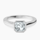 14kt White Gold Bezel Set Solitaire Lab Diamond Ring front image