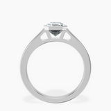 14kt White Gold Bezel Set Solitaire Lab Diamond Ring side right image one