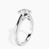 Platinum Bezel Set Solitaire Lab Diamond Ring standing product image one