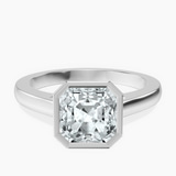 Platinum Bezel Set Solitaire Lab Diamond Ring front image