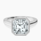 18kt White Gold Bezel Set Solitaire Lab Diamond Ring front image
