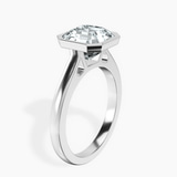 18kt White Gold Bezel Set Solitaire Lab Diamond Ring standing product image one
