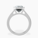 18kt White Gold Bezel Set Solitaire Lab Diamond Ring side right image one