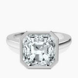 14kt White Gold Bezel Set Solitaire Lab Diamond Ring front image