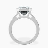 14kt White Gold Bezel Set Solitaire Lab Diamond Ring side right image one
