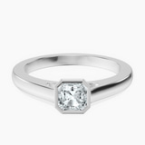 Platinum Bezel Set Solitaire Lab Diamond Ring front image