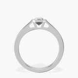Platinum Bezel Set Solitaire Lab Diamond Ring side right image one