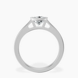 10kt White Gold Bezel Set Solitaire Lab Diamond Ring side right image one