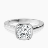 Platinum Bezel Set Solitaire Lab Diamond Ring front image