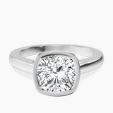 10kt White Gold Bezel Set Solitaire Lab Diamond Ring front image