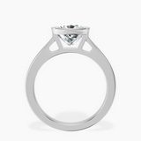 10kt White Gold Bezel Set Solitaire Lab Diamond Ring side right image one