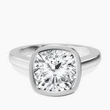 14kt White Gold Bezel Set Solitaire Lab Diamond Ring front image