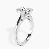 14kt White Gold Bezel Set Solitaire Lab Diamond Ring standing product image one