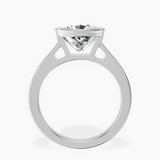 14kt White Gold Bezel Set Solitaire Lab Diamond Ring side right image one