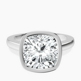 Platinum Bezel Set Solitaire Lab Diamond Ring front image