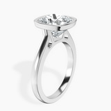 Platinum Bezel Set Solitaire Lab Diamond Ring standing product image one