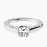 Platinum Bezel Set Solitaire Lab Diamond Ring front image